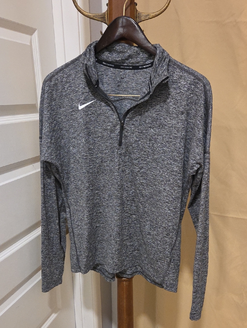 Nike Heather Gray Quarter-Zip Performance Top